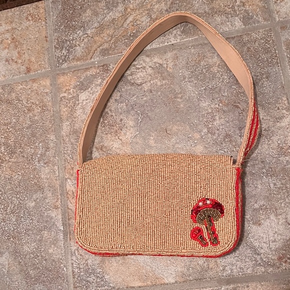 Anthropologie The Fiona Beaded Bag: Food & Drink Edition Mushroom NWT - Picture 5 of 16